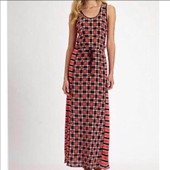 geometric print maxi dress